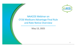 Screenshot of Medicare Advantage Final Rule and Rate Notice Overview slides.